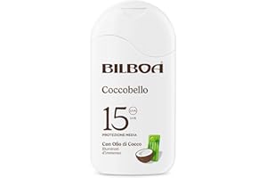 Bilboa Coccobello Latte Solare SPF 15, con Olio di Cocco, Illuminati d’Immenso, Resistente all'Acqua, 200 ml