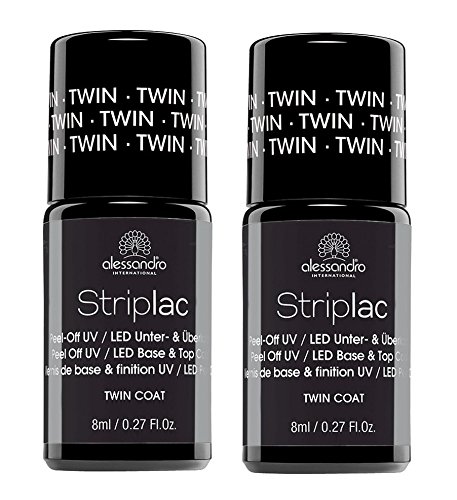 Alessandro International Striplac Twin Coat Base & Top glänzend 2x 8 ml Unter- und Überlack für Nagellack