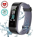 【Función múltiple】: 24 horas dinámicas Monitor de frecuencia cardiaca (continua y automática), podómetro, distancia, calorías quemadas, monitor de sueño, alerta SMS, recordatorio sedentario, alerta de llamada (nombre del llamante y identificador de llamadas) Compartir datos (También puede compartir sus datos de actividad diaria con el círculo social en línea), Sentido de la muñeca, Control remoto de la cámara, Visualización del tiempo, Visualización del reloj (12h/24h)