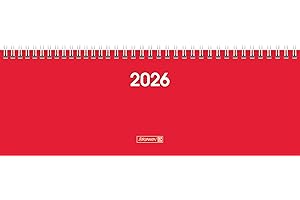 BRUNNEN 1077261016 | Querterminbuch Mod. 772 2026 | 297×105 mm, Karton, rot