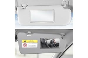 VOTVLOG Visera parasol coche HD espejo de vanidad, portátil autoadhesiva de acero inoxidable asiento espejo retrovisor, espejo de vanidad coche universal