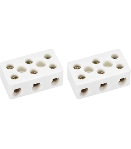 Rebower Porzellan-Keramik-Anschlussklemme – 6-Wege, Hitzebeständig, 96,5x23x20 Mm, Für Hochtemperatur-Elektroinstallationen