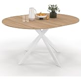 IDMarket - Dining Table Extendable Round ALIX 6-8 people spider foot Wood and White 110-150cm