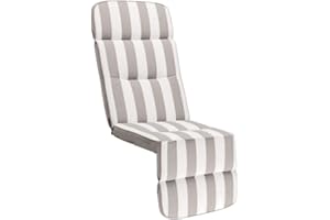‎KETTTEX EXKLUSIV KETTtex EXKLUSIV Auflage Relaxliege Grau gestreift I Gartenliege Polster 175x50x9cm I KTH3 Liegenauflage weich & robust I atmungsaktive Liegestuhl-Auflage I UV-beständiges Liegekissen I Dessin 8744