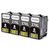 OfficeWorld Sostituzione per Epson 27 27XL Nero Cartucce d'inchiostro Alta Capacità Compatibile per Epson WorkForce WF-7620DTWF WF-3640DTWF WF-3620DWF WF-7610DWF WF-7110DTW, Confezione da 4