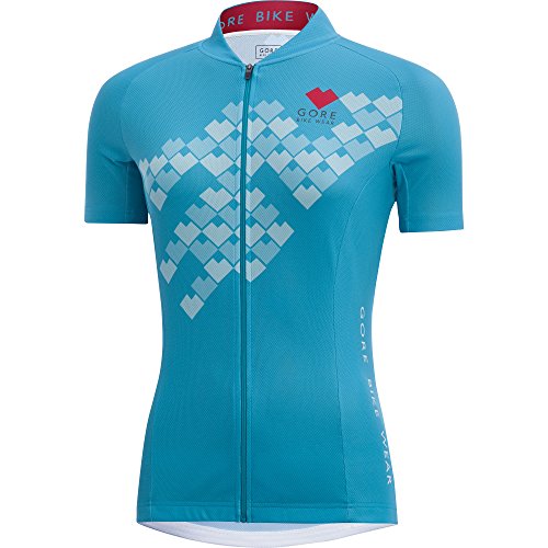 GORE BIKE WEAR Malla mujer, Manga Corta, Para Ciclismo, Gore Selected Fabrics, Transpirable, LADY DIGI HEART Jersey, Talla 40, Turquesa, SELLHE270005