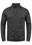 DETAILS & HIGHLIGHTS: Kragen hochabschließend, gerippt und elastisch, Leder-Logo-Patch am Saum, Melange-Optik, Raglanärmel, elastisch, gerippte Abschlüsse, verdeckter Reißverschluss