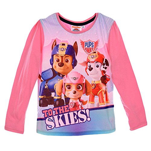 Nickelodeon Girl's Paw Patrol To The Skies Team long sleeve top, Pink, 5-6 Years (Manufacturer Size: 6 Years)