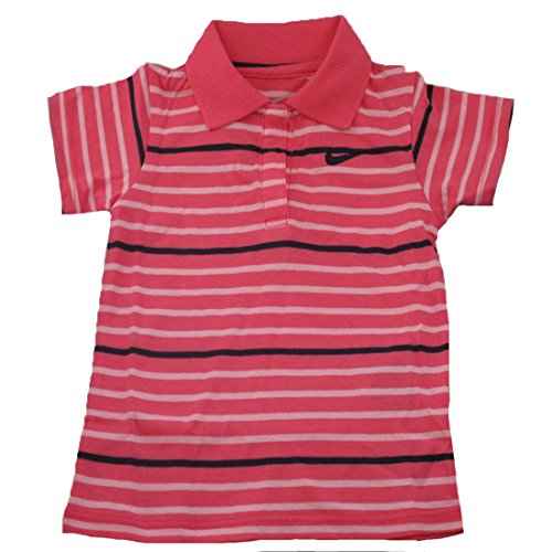 Nike Infants girls pink striped short sleeve polo shirt 6-36 months 521925 625 (9-12 Months)