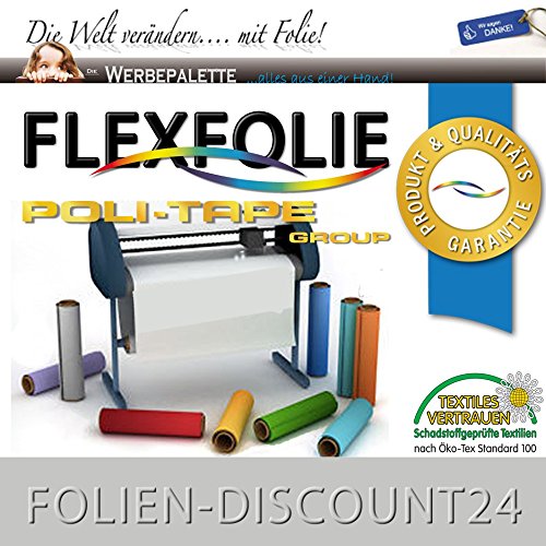 (EUR 16,98 / Quadratmeter) FLEXFOLIE BÜGELFOLIE 1 METER x 500mm POLI-FLEX PREMIUM 421-430 SILBER METALLIC (EUR 16,98 / Quadratmeter)
