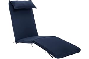 Plant Theatre Luxury Steamer Chair Cushion with Head Pillow in Cool Navy
