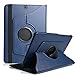 Produktbild Samsung Galaxy Tab A 10.1 Hülle Case,elecfan® 360 Grad Drehung Stand Smart Shell Cover Schutzhülle Tasche Etui für Samsung Galaxy Tab A 10.1 (10,1 Zoll) (Tab A 10.1, Dunkel Blau)