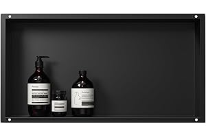 Bernkot Aldaba de pared de acero inoxidable, 60 x 30 x 10 cm, color negro