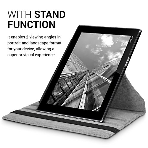 kwmobile Hülle für Sony Xperia Tablet Z – 360° Standfunktion Case Tablet Schutzhülle Kunstleder – Smart Cover Tabletcase Schwarz - 8