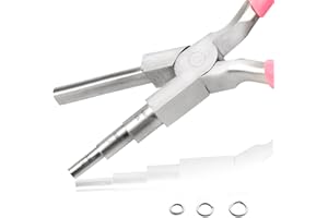LEONTOOL Bügelherstellungszange mit 3 Stufen, Drahtschlaufenzange für Schmuckherstellung, Schlaufengrößen: 5 mm, 7 mm, 10 mm, Drahtschlaufe zum Biegen von Schlaufen und Ringen, Schmuckherstellung