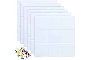 Uoisaiko Large Felt Board Tiles with 30 Pins, 30x30cm Pack of 6 Bulletin Board Notice Boards for Home Office Kitchen, Self Adhesive Pin Board Wall Tiles for Photos Memos