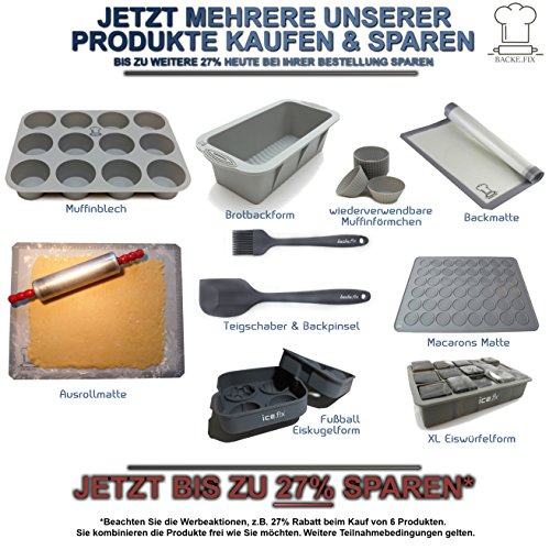 BackeFix – Große Silikon Ausrollmatte XXL | Antihaft-Beschichtung | Fondant Arbeitsmatte – als Teigmatte und Backunterlage, Arbeitsmatte, BPA-frei, wiederverwendbar, die extra große Backmatte | 2 Jahre Zufriedenheitsgarantie (50×40) - 2