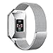 Produktbild Fitbit Ionic armband, PUGO TOP Milanese Loop Magnet Edelstahl Armband Strap Band für Fitbit Ionic Smartwatch (Silver Large:6.5"-9.9")