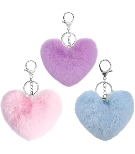 Soleebee Portachiavi in Morbida Pelliccia Artificiale Palla Soffice Auto Portachiavi Pompon Fascino Accessori per Borse e Personalizzare Zaino per le Donna Ragazze (Nero