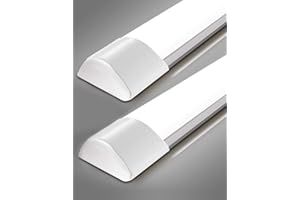 Bellanny LED Fluorescente 115cm, 40W 4800LM Lámpara LED de Techo, 6500K Blanca fría Neon Led Tubo, IP40 130°Ángul Luz de Garaje, LED Batten Light para Sala Oficina Taller Almacén Baño Cocina Barra,2pc