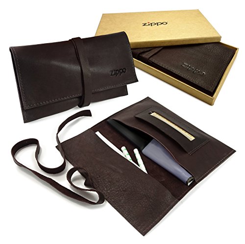 Price comparison product image Zippo Genuine Leather Tobacco Pouch - Mocca Brown