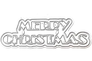 YO-HAPPY Christmas Theme Metallic Cutting Dies Decorative Merry Christmas Words Die Cuts Durable Embossing Script Die Stencils Embossing templates Stencils for Card Making