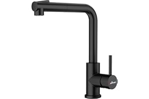Kitchen Taps with Pull Out Spray, APPASO Kitchen Sink Mixer Tap 360° Swivel, Kitchen Mixer Tap with 2 Spary Modes, Mixer Tap for Kitchen, Kitchen Taps Black Stainless Steel
