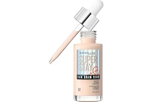 Maybelline New York - Fond de Teint Fluide - Glow & Soin de la Peau - À la Vitamine C - Longue Tenue 24H - Formule Vegan - Superstay Skin Tint - Teinte : 02 - 30 ml