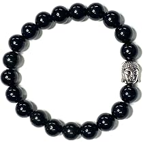 Bracciale Buddha Stones In Argento Sterling 925 Con Ametista Naturale E Cristallo Bianco