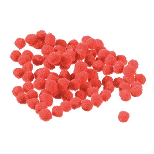 bastelkoerble® Pompoms , pompons , basteln in Rot 7mm x 100Stück.