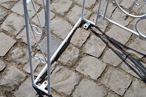 CLP Eisen Rosenbogen MELISSA mit Tor / Tür, Doppeltor Höhe 150 cm, Maße gesamt: Breite 120 cm, Höhe 220 cm, Tiefe 40 cm antik-weiß - 9