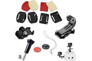 BAOSROY Kit di Accessori per Action Camera,GoPro Fissaggi Adesivi Curvi,Fissaggi Adesivi Piatti,Patch Adesivi Double Face,Casco Staffa di Fissaggio,Supporto Gopro Casco, Supporti Casco Adesivo Accessori