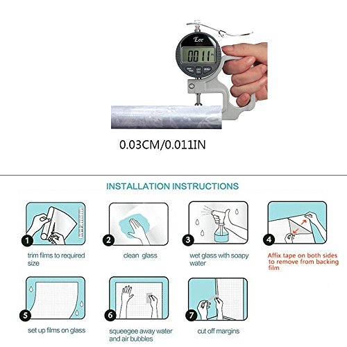 Rabbitgoo® 3D Fensterfolie Dekorfolie Sichtschutzfolie Fensterschutzfolie Selbsthaftend, Statisch Haftend, Anti-UV, Upgrade Version 60*200cm - 7