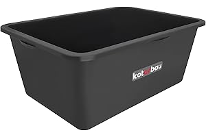 KOTARBAU® Secchio per malta 80 l secchio per malta rettangolare nero