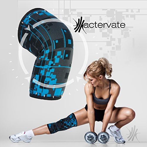 Actervate compression knee sleeve brace | men &amp; women | New York | support protection for sport, running, basketball hiking &amp; crossfit wraps for yoga. Orthopedic arthritis knee relief (Blue, Small)