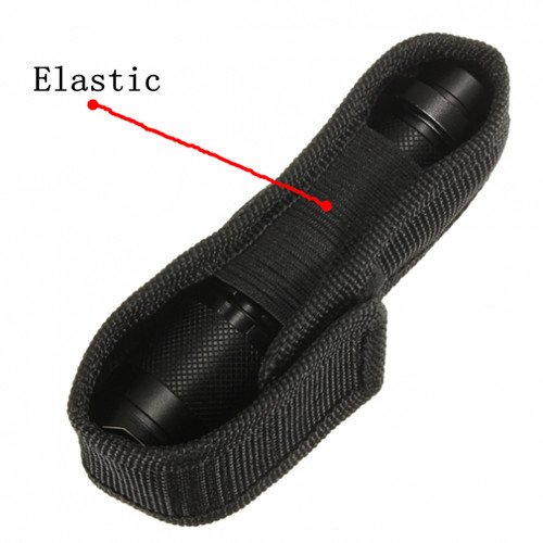 SODIAL (R) 2pcs 13cm Black Nylon Holster Halter Guerteltasche Tasche fuer LED Taschenlampe - 5