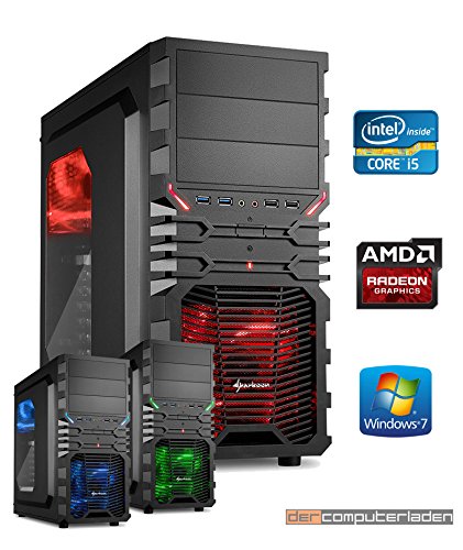 dercomputerladen Gamer PC System Intel, i5-6500 4x3,2 GHz, 16GB DDR4 RAM, 2000GB HDD, Radeon RX580 -4GB, inkl. Windows 7 (inkl. Installation) Gaming Computer Büro Multimedia