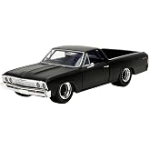 Jada Toys Fast and Furious Auto El Camino (1:24, Siyah) - Chevrolet El Camino 1967 Fast & Furious 10 Filminden, Cast Auto 8 Y
