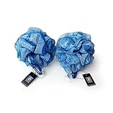 1541 London Exfoliating Bath & Shower Body Puff / Scrunchie / Buffer TWIN PACK (Midnight Blue)