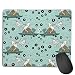 Produktbild Tortoise and The Hare Skater Style, Scale, Mint Emerald Green Lavender Chartreuse Yellow Lime Black White Computers Thick Keyboard Non-Slip Rubber Base Mouse pad Mat 7 X 8.6 inch