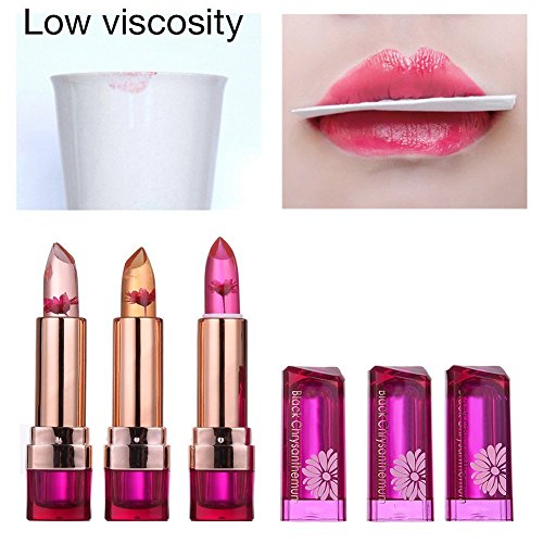 Jelly Transparente Blume Lippenstift Farbwechsel Temperaturänderung Lipstick Moisturizing Langlebigen Nicht Verblassen Lip Gloss Molie - 5