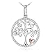 J.Rosée® Kette 925 Echt Silber Halskette Anhänger Schmuck Filigran Amulett 'Lebensbaum' Baum des Lebens Geburtstag Geschenk Box Geschenkidee Frau Damen Mädchen Best Freundin Mutter Tochter Rund Charm