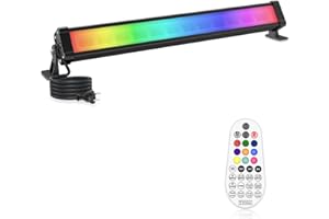 CLY CLV Projektor Led RGB Bar 25 W Kolorowy reflektor LED z pilotem zdalnego sterowania RF 360° RGB Barka LED Wielokolorowa i regulowana jasność Oświetlenie LED RGB Timer i pamięć Wodoodporna lampa LED
