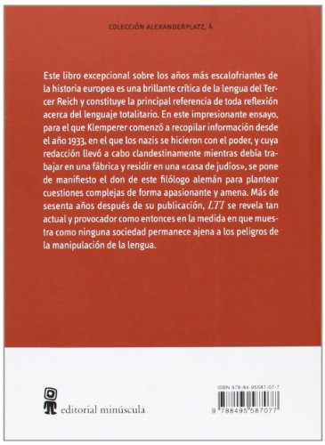 Book's Cover of LTI. La lengua del Tercer Reich: Apuntes de un filólogo