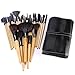 TopSuper 32PCs Professional Makeup Brushes Set Synthetic Kakubi Cosmetic Foundation Blending Blush Eyeliner Face Powder Mac Makeup Brush Kit with Leather Traverl Pouch Bag Case