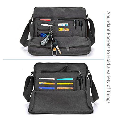 GSTEK Messenger Tasche Kuriertasche Umhängetasche Messenger Bag, Unisex Casual Vintage Stoff Rucksack - 2