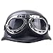 Produktbild GLS2 Moto Helmets-Wehrmacht Stahl Halbschalen Motorrad Vespa Roller Jet Bobber Helm Pilot Cruiser Vintage Moped Chopper Helm Biker Retro, Inklusive Schutzbrille,Carbonfiber,M57~58cm