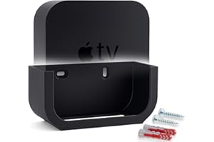 BABOTECH Uchwyt ścienny do Apple TV 4K (wszystkie modele) – możliwe przyklejenie lub wkręcanie – w zestawie akcesoria do przyklejania lub wkręcania – zajmuje mało miejsca i jest wytrzymały – Made in Germany