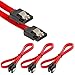 Poppstar 3x Câble SATA 3 HDD SSD, câble de données haut de gamme avec fiche clip droit, jusqu'à 6 Go/s, longueur 0,5 m, rouge