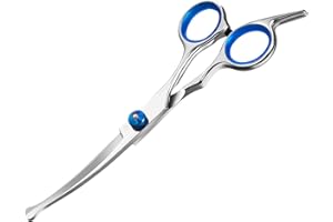 Jostift Hundeschere Set, Fellschere für Hunde und Katzen, Profi Runder Grooming Schere, Blau